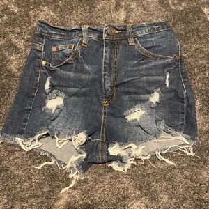Dark blue jean shorts
